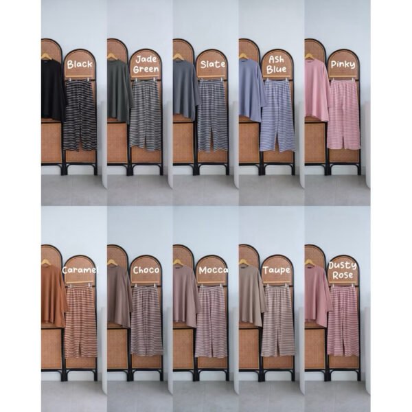 8a30f224-8f21-436d-b799-c613d6f4fd7f.jpg ByMeldev Basic Stripes Cullote Celana Knit Rumahan