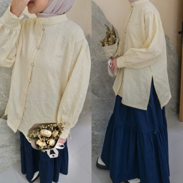 93be653e-e5be-4359-a99c-83df501eb9a8.jpg ByMeldev Sahara Floral Raya Shirt Atasan Lebaran Raya Idul Fitri