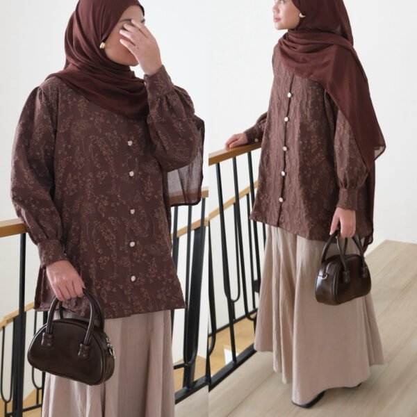 beb07882-7098-4cc3-8e78-2ad9838df64d.jpg ByMeldev Sahara Floral Raya Shirt Atasan Lebaran Raya Idul Fitri