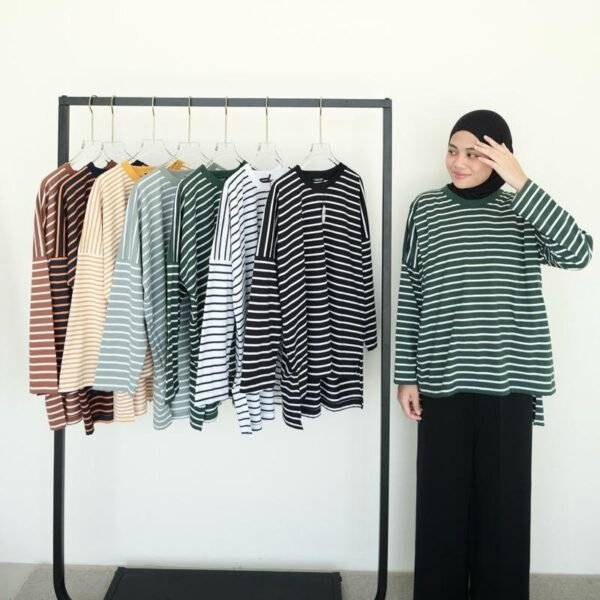 IMG_3627 Bymeldev Stripes Top Kaos Lengan Panjang Salur Nonbusui dan Busui