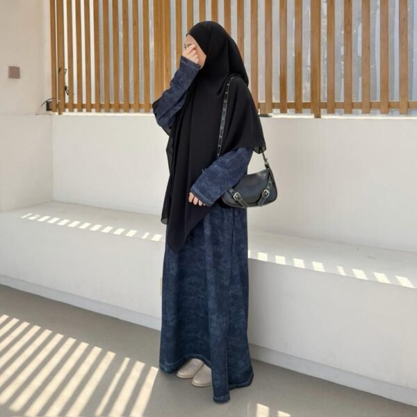 IMG_3861 ByMeldev Denim Knit Oversize Abaya Dress