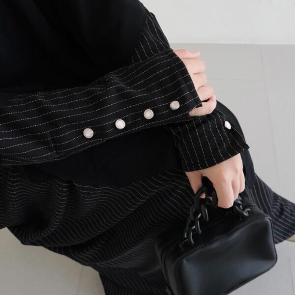 01a00534fe287d7da1034dc75b3678ed.jpeg ByMeldev Kala Stripes Button Maxi Dress Abaya Salur Muslim Umroh Busui Nonbusui Jumbo