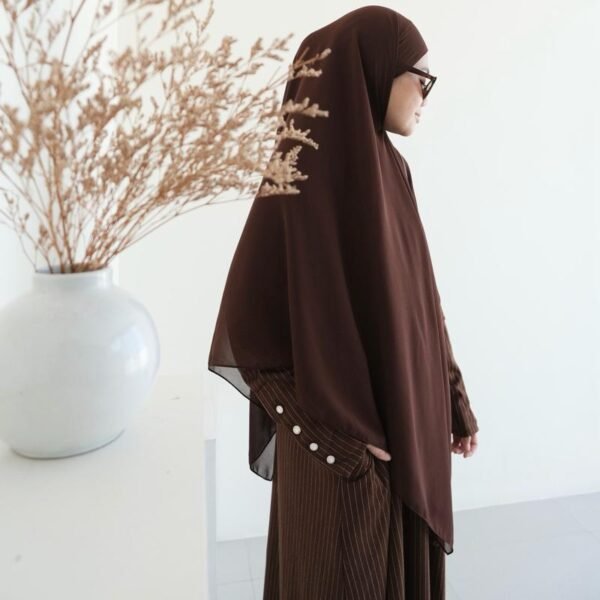 IMG_4363 ByMeldev Kala Stripes Button Maxi Dress Abaya Salur Muslim Umroh Busui Nonbusui Jumbo
