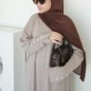 IMG_4365 ByMeldev Kala Stripes Button Maxi Dress Abaya Salur Muslim Umroh Busui Nonbusui Jumbo