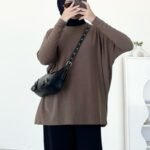 ByMeldev Knit Batwing Oversized Top Atasan Batwing Busui Nonbusui