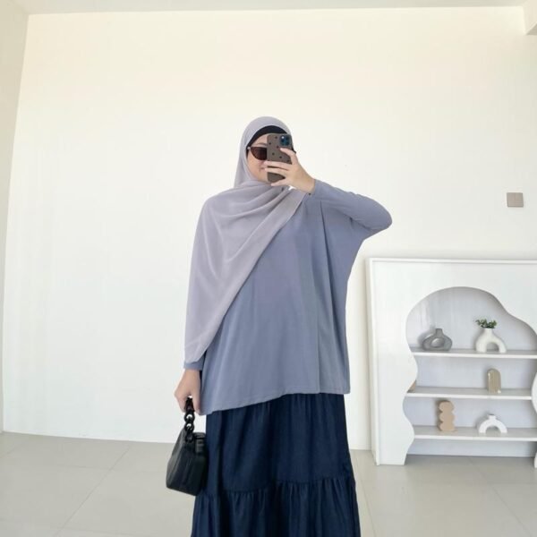 IMG_4732 ByMeldev Knit Batwing Oversized Top Atasan Batwing Busui Nonbusui
